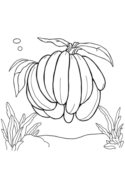 Banana Bunch Underwater Coloring Page