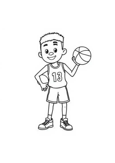 Basketball Player Coloring Page
