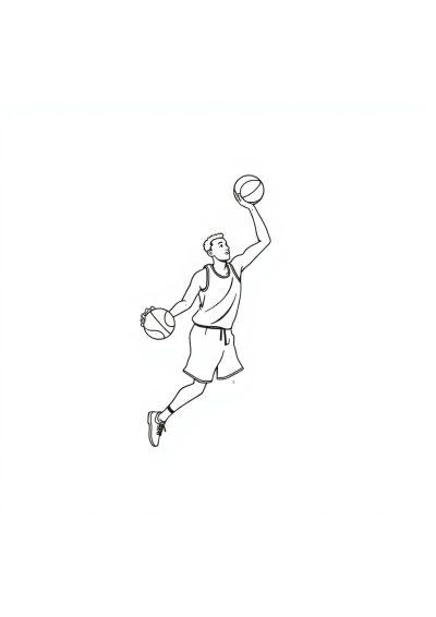 Basketball Player In Space Coloring Page