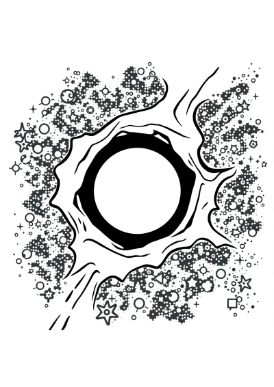 Black Hole In Space Coloring Page