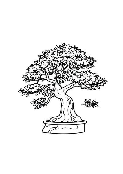 Bonsai Tree Coloring Page