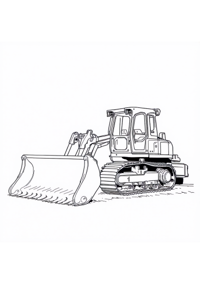 Bulldozer Coloring Page
