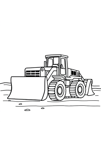 Bulldozer On Beach Coloring Page