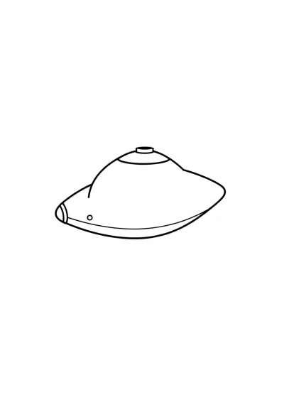Cartoon Alien Spaceship Coloring Page