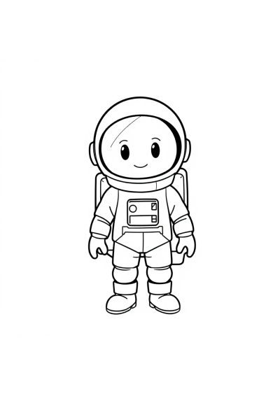 Cartoon Astronaut In Suit Coloring Page