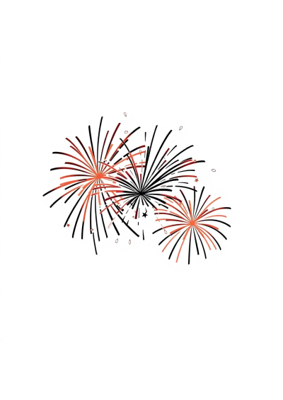 Cartoon Fireworks Celebration Coloring Page