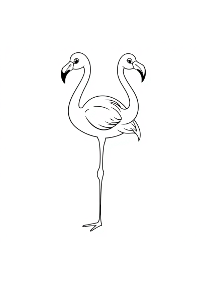 Cartoon Flamingo Standing Coloring Page