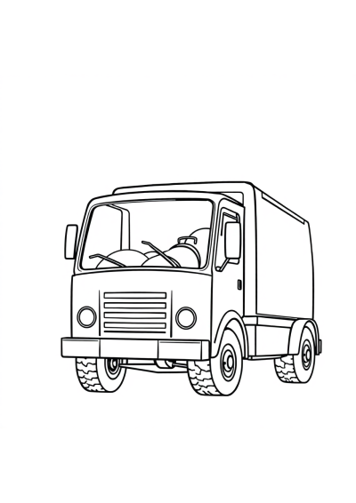 Cartoon Garbage Truck Coloring Page