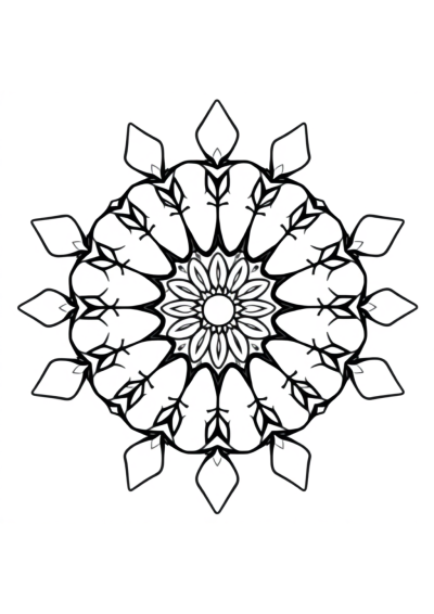 Cartoon Geometric Mandala Pattern Coloring Page