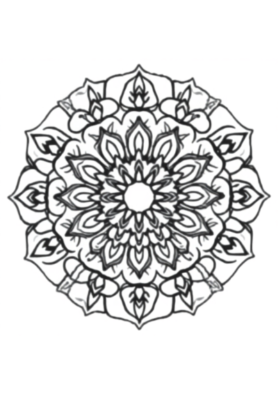 Cartoon Nature Inspired Mandala Coloring Page