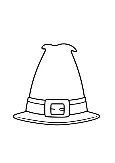 Cartoon Pilgrim Hat Coloring Page