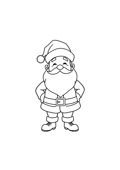 Cartoon Santa Claus Coloring Page