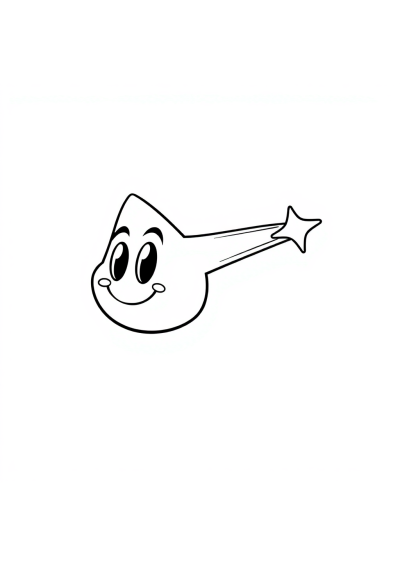 Cartoon Shooting Star Coloring Page