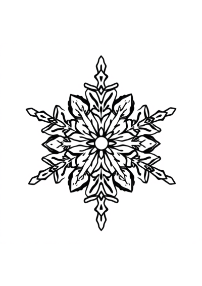 Cartoon Snowflake Mandala Coloring Page