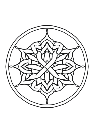 Celtic Knot Mandala In Space Coloring Page