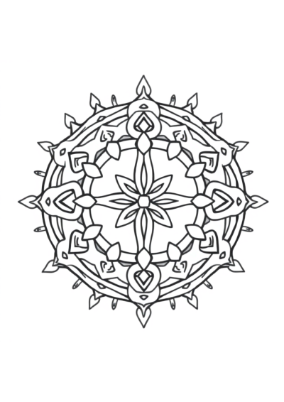 Celtic Knot Mandala In Winter Coloring Page