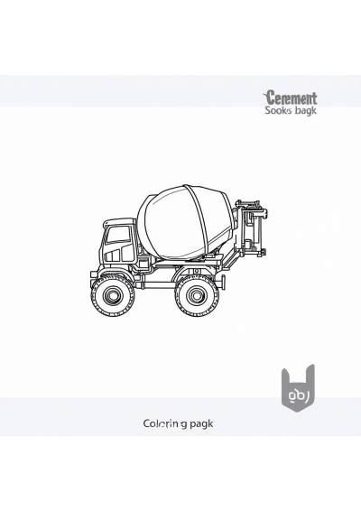 Cement Mixer Coloring Page