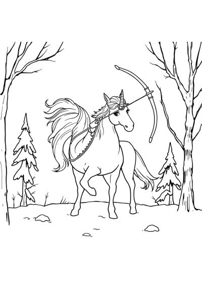 Centaur Archer In Winter Coloring Page