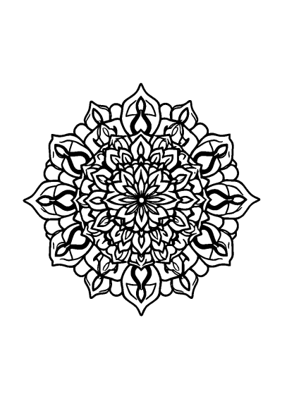 Chibi Art Nouveau Mandala Coloring Page