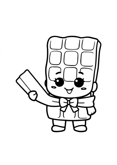 Chibi Chocolate Bar Coloring Page