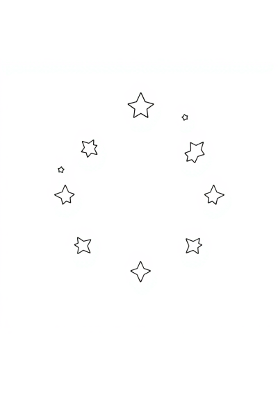 Chibi Constellation Pattern Coloring Page
