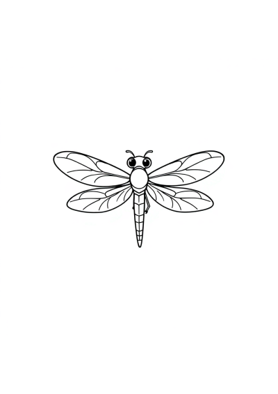 Chibi Dragonfly Coloring Page