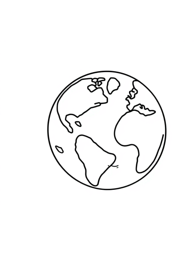 Chibi Earth From Space Coloring Page