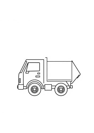 Chibi Garbage Truck Coloring Page