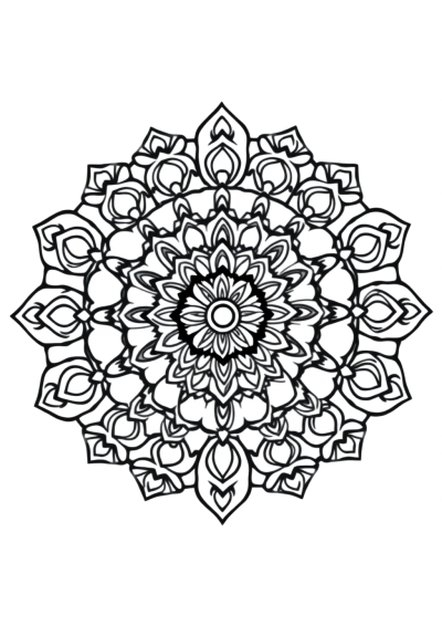 Chibi Indian Style Mandala Coloring Page