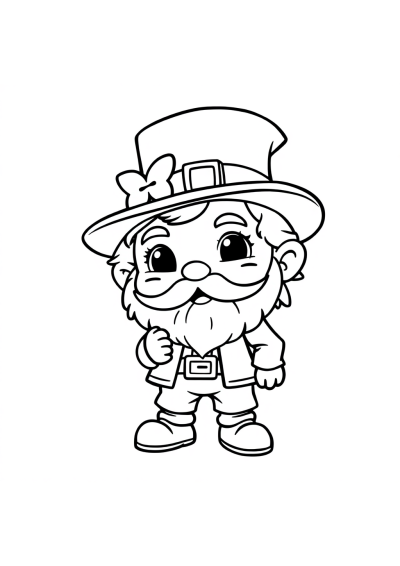Chibi Leprechaun Coloring Page