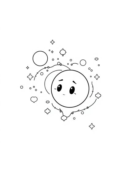 Chibi Milky Way Galaxy Coloring Page