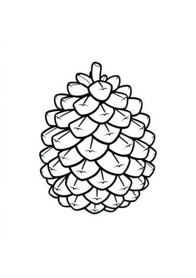 Chibi Pinecone Coloring Page