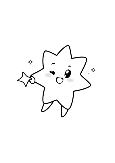 Chibi Shooting Star Coloring Page