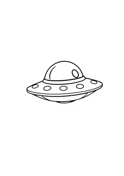 Detailed Chibi Ufo Flying Saucer Coloring Page