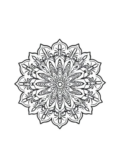 Chibi Vintage Lace Mandala Coloring Page