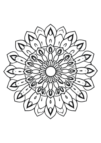 Circular Mandala With Petals Coloring Page