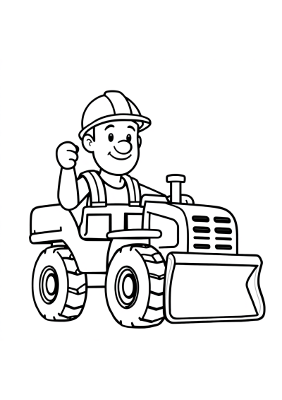 Construction Worker Coloring Page
