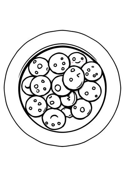 Cookies Plate In Space Coloring Page