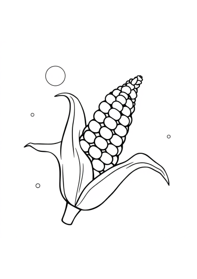 Corn On Cob In Space Coloring Page