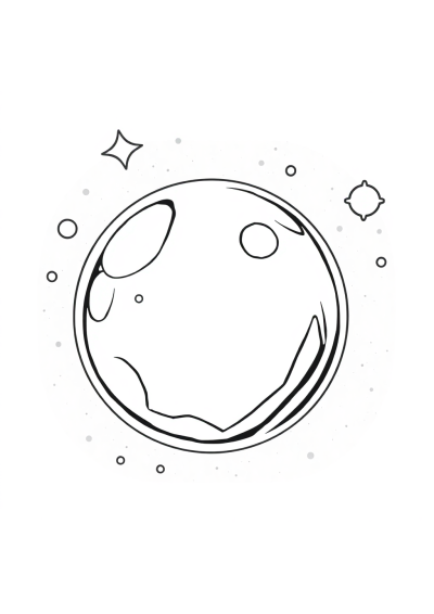 Crystal Ball In Space Coloring Page