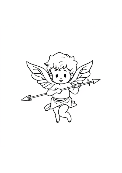 Cupid With Arrow Coloring Page