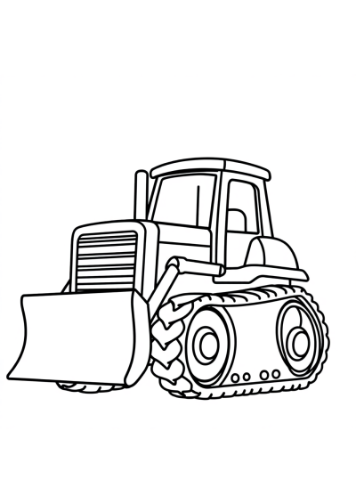Cute Bulldozer Coloring Page