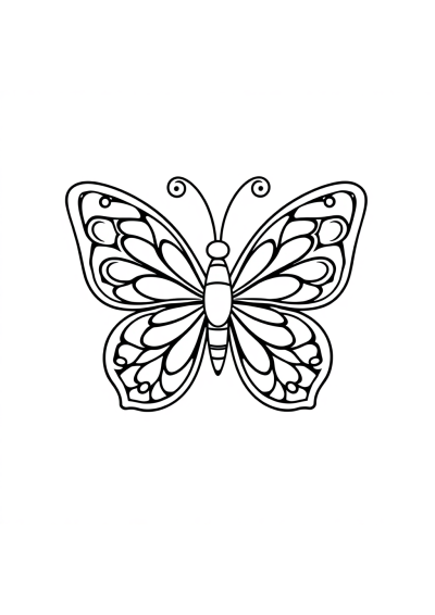 Cute Butterfly Mandala Coloring Page