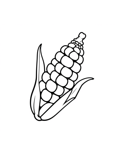 Cute Corn On Cob Coloring Page