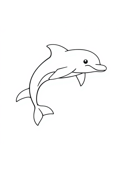 Cute Dolphin Jumping Coloring Page
