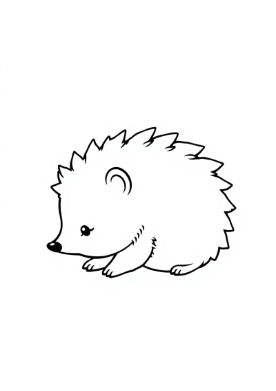 Cute Hedgehog Curled Up Coloring Page