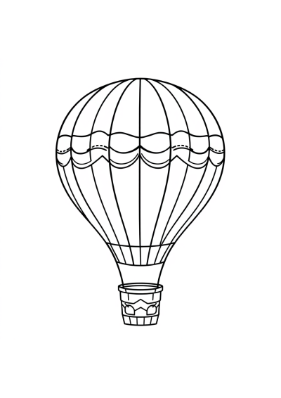 Cute Hot Air Balloon Coloring Page