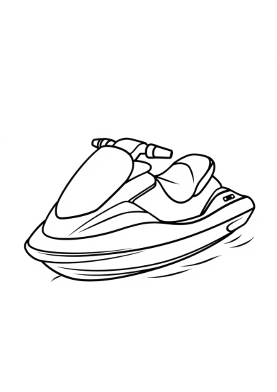 Cute Jet Ski Coloring Page