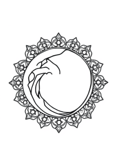 Cute Ocean Wave Mandala Coloring Page