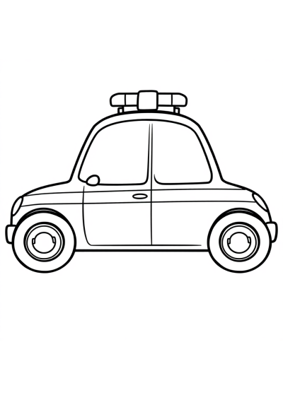 Cute Police Car Coloring Page
